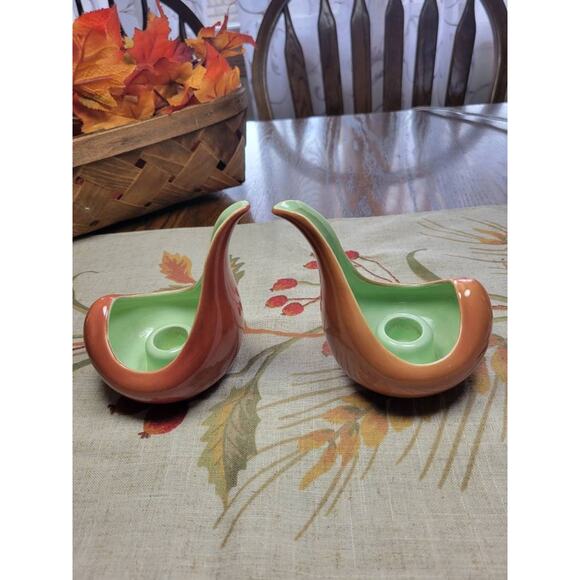 Vintage Red Wing Pottery Candle Holders B1409, Art Pottery, Mid Century Modern - Picture 3 of 5
